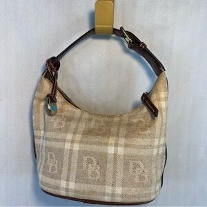 Designer Beige Plaid Shoulder Bag